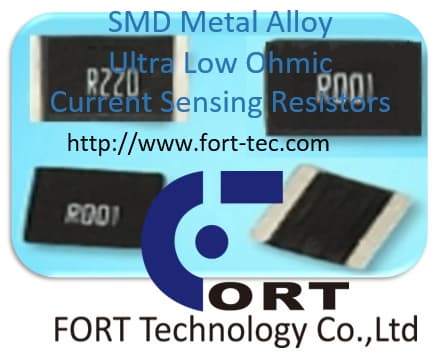 SMD metal alloy  ultra low ohmic current sensing resistors
